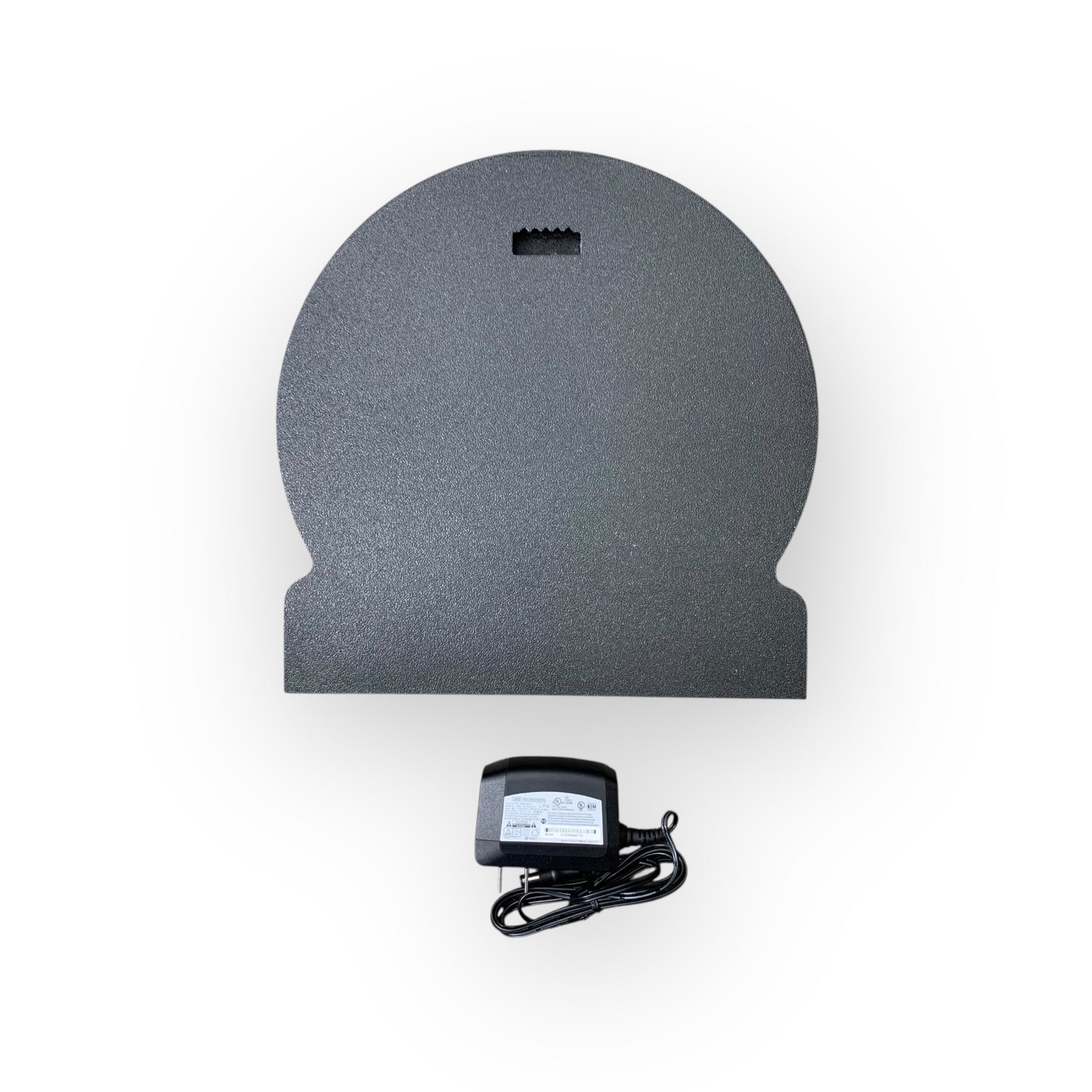 Back of led indoor sign with power adaptor