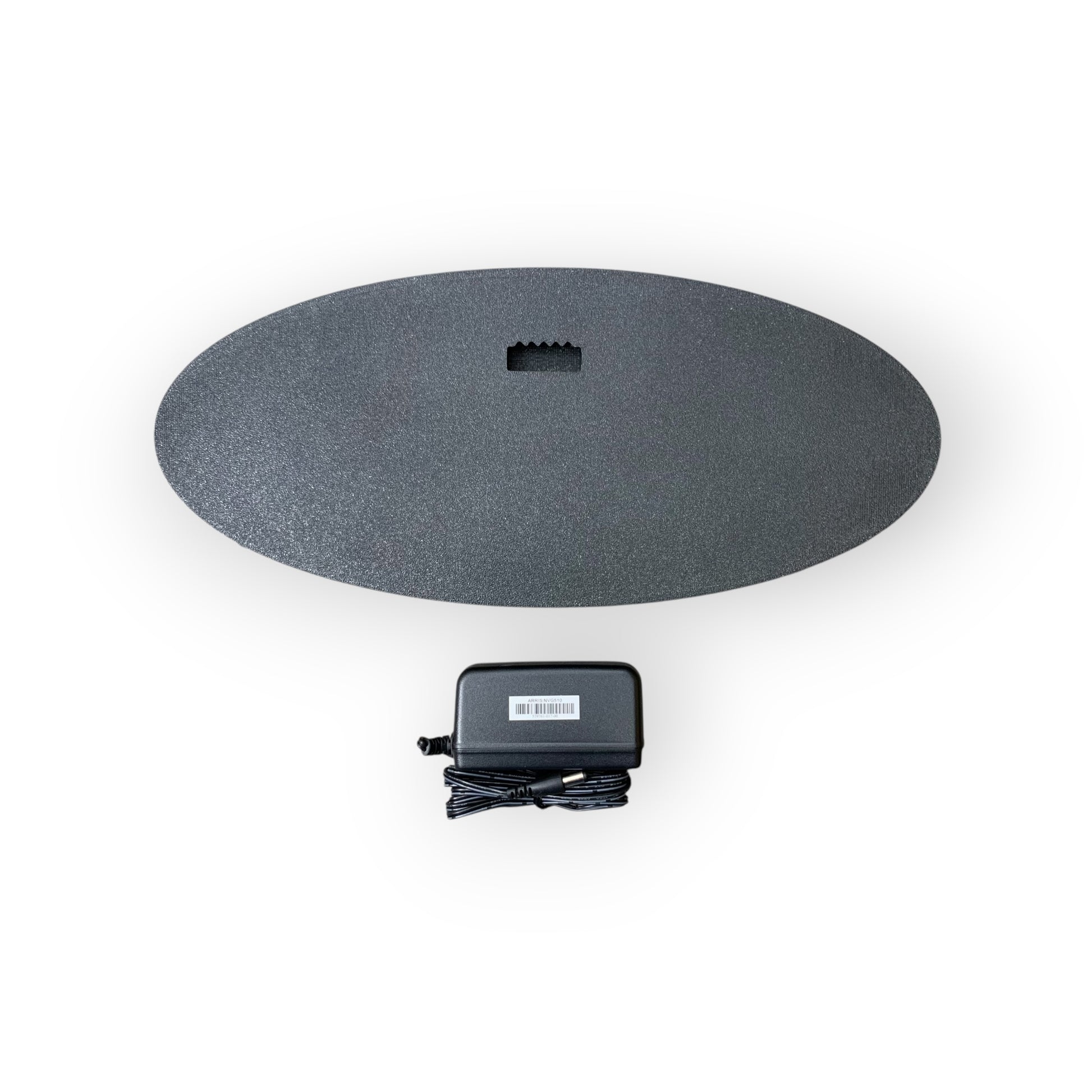 Back of led sign with a power adapter on a white background