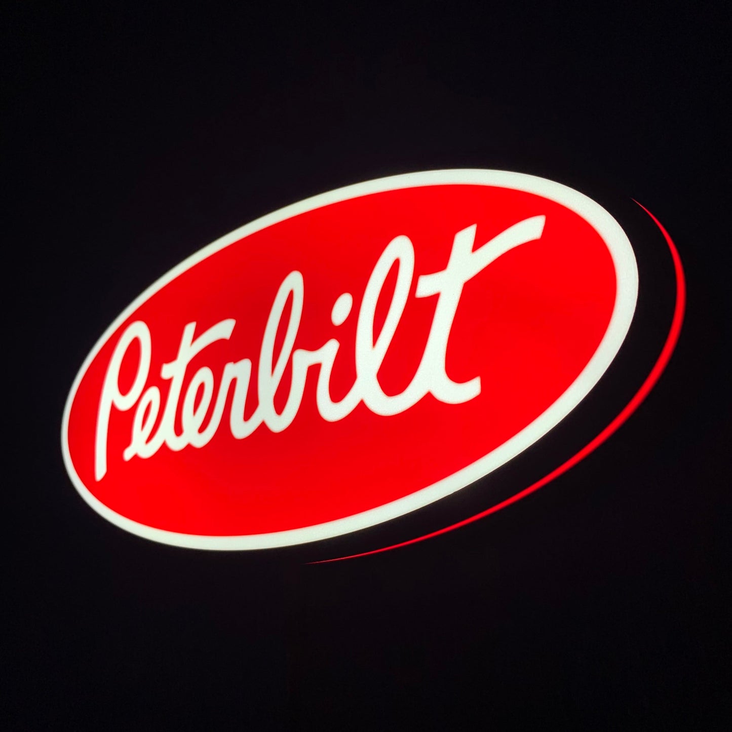 Peterbilt LED indoor sign lit up