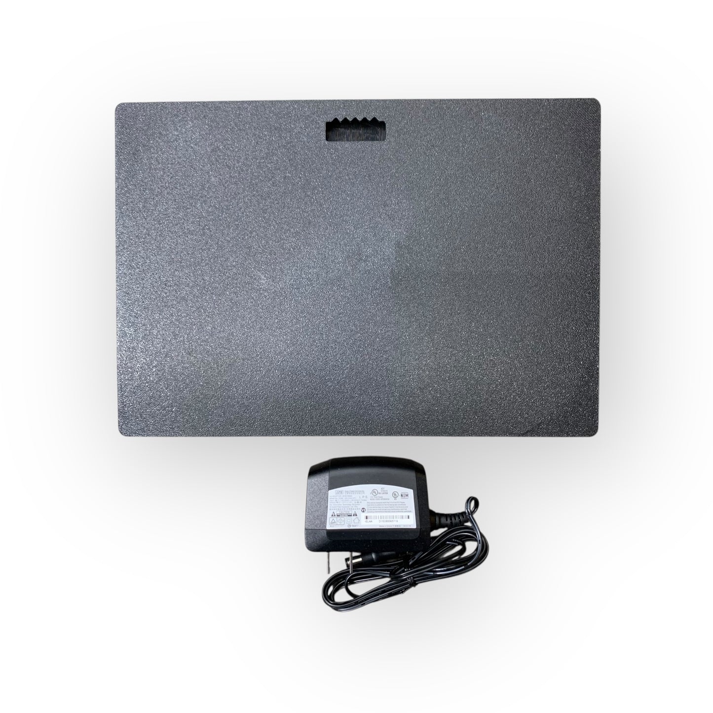 Back of LED indoor sign with power adaptor