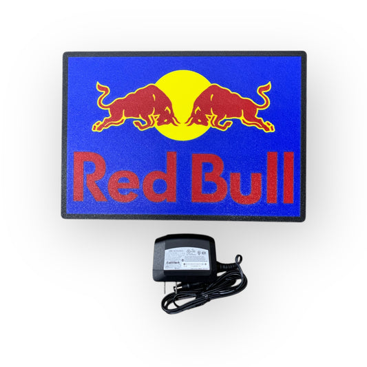 Red Bull LED indoor sign with power adaptor