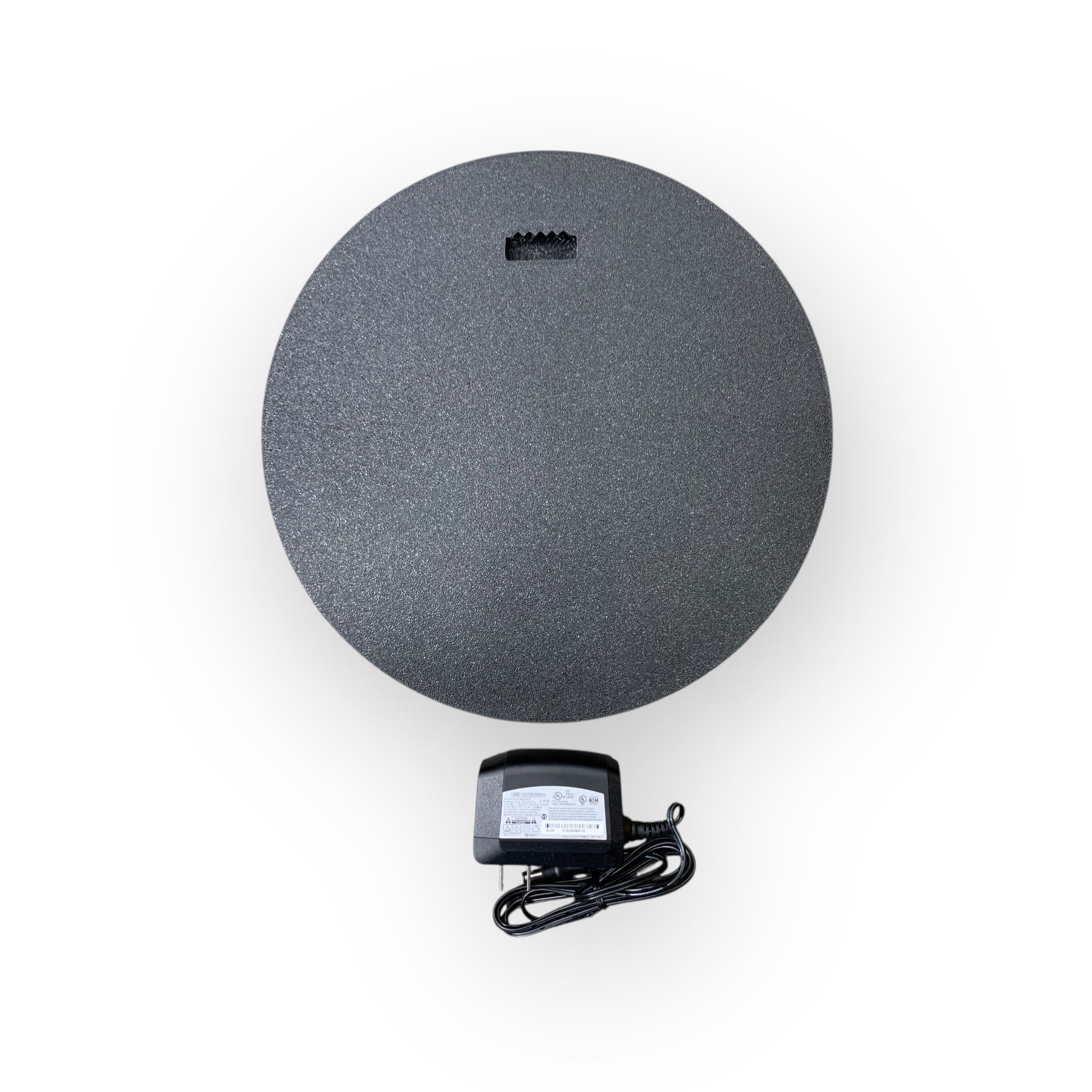 Back of led indoor sign with power adaptor.