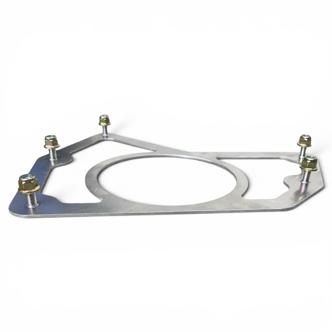 Ski-Doo XP Chain Case Mounting Plate 518325816 with Nuts on white background