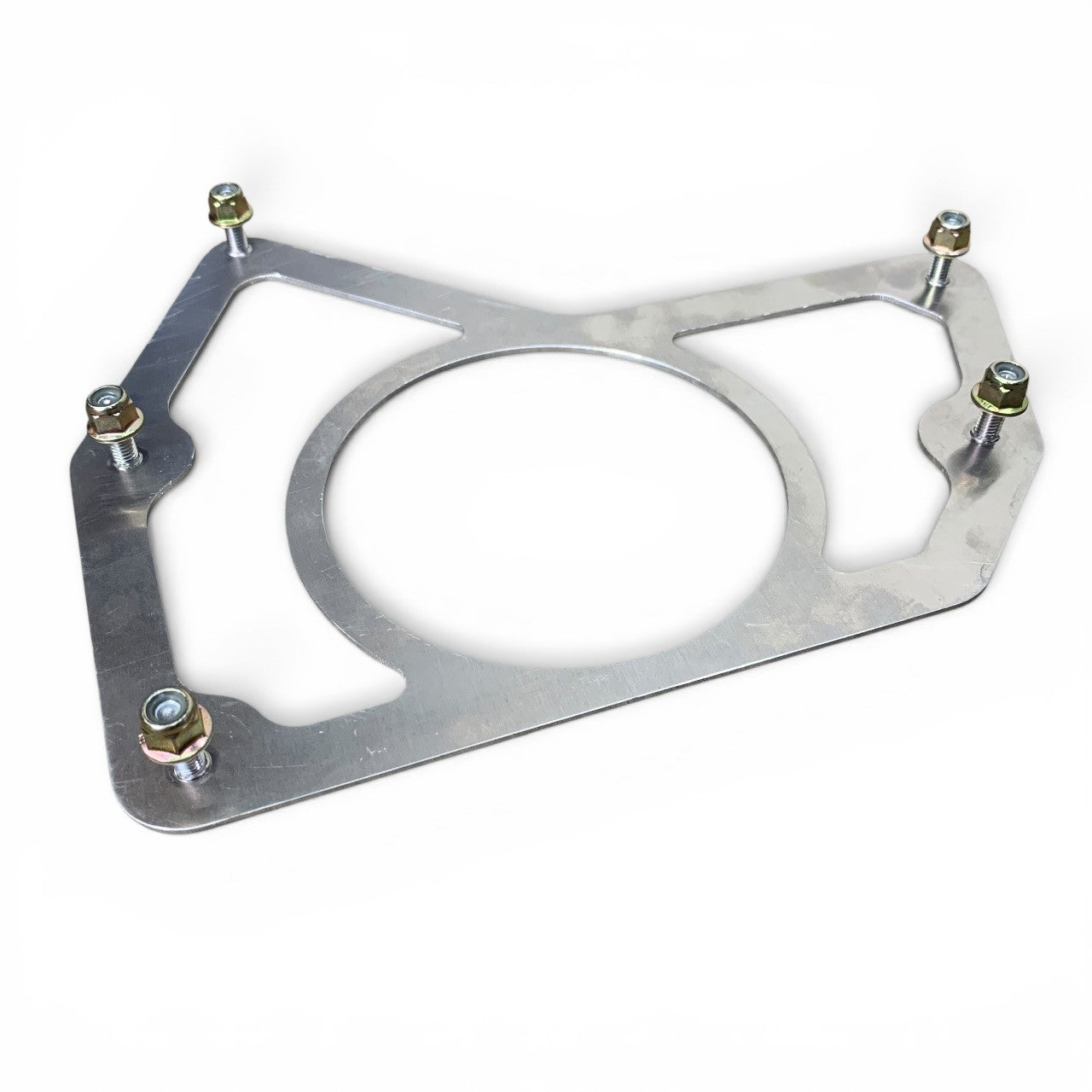 Ski-Doo XP Chain Case Mounting Plate 518325816 with Nuts on white background