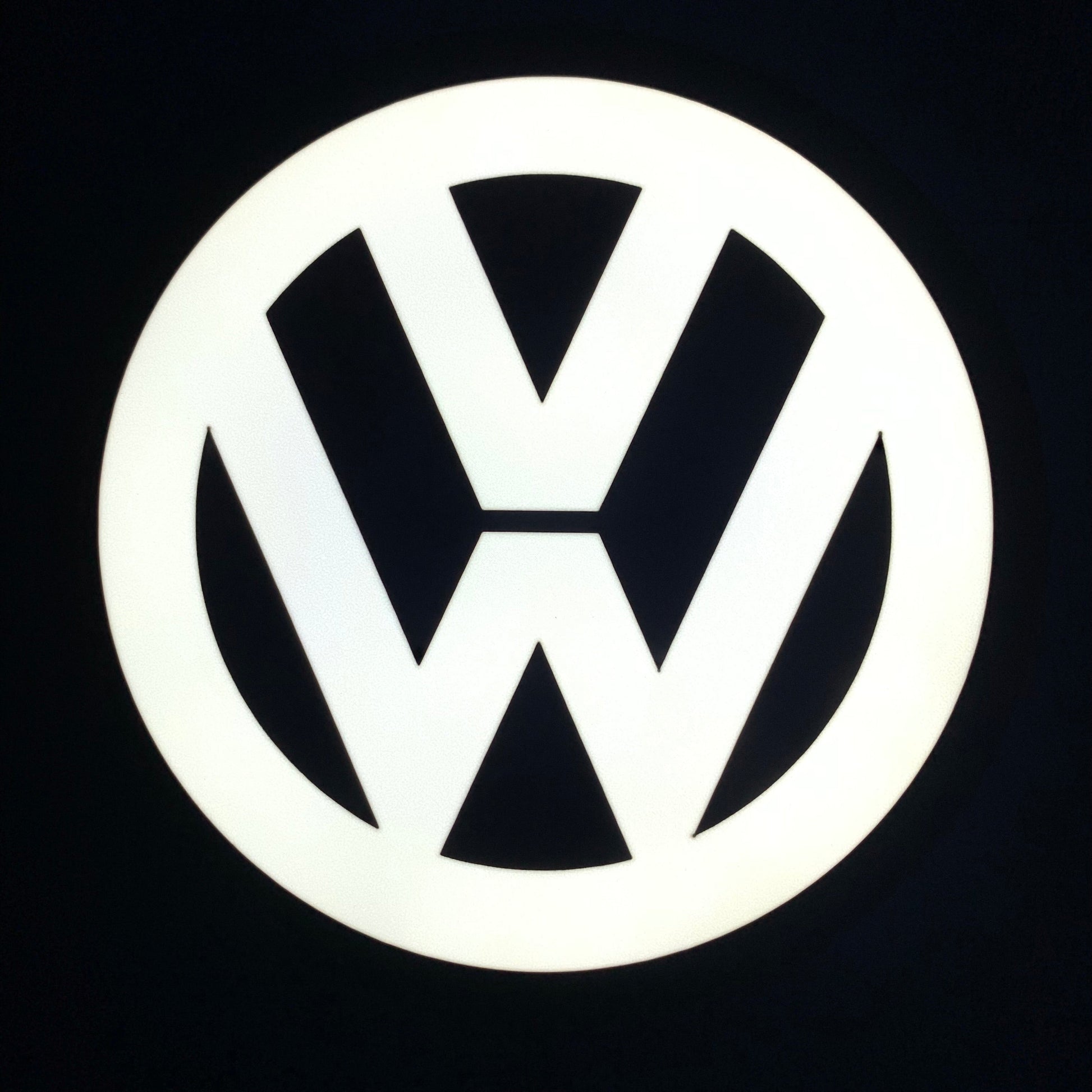 Volkswagen led indoor sign on a black background